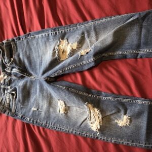 Women's Skinny Jeans - Distressed Blue
